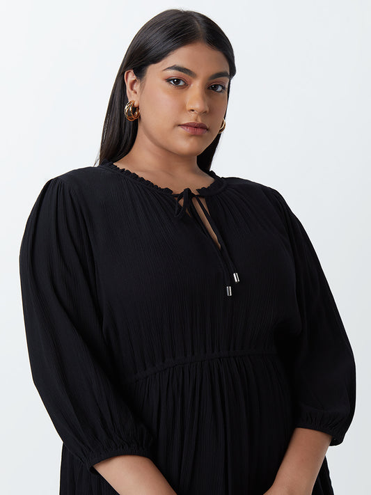 Gia Curves Black Fit-And-Flare Dress