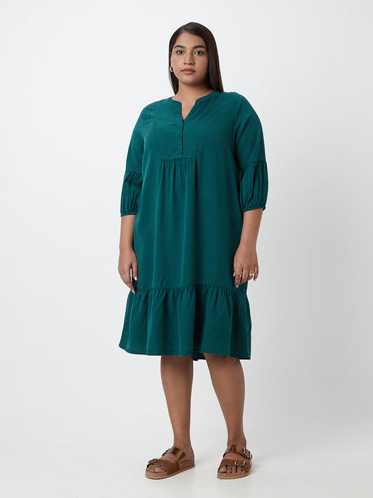 Gia Curves Teal Tiered Dress