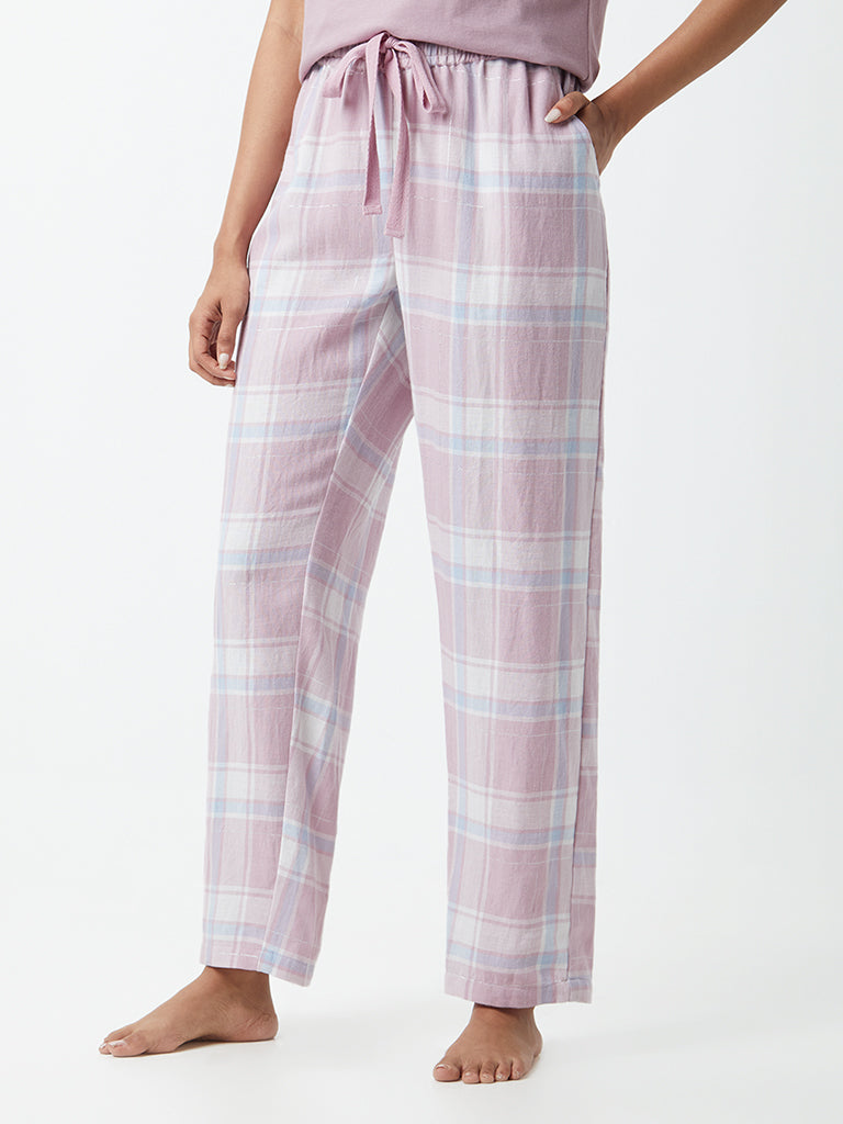 Wunderlove Mauve Checkered Pyjamas