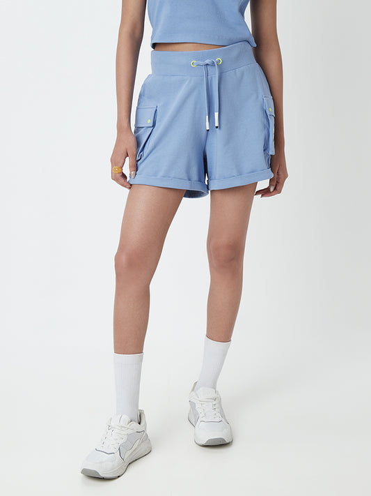 Studiofit Light-Blue Cargo-Style Shorts