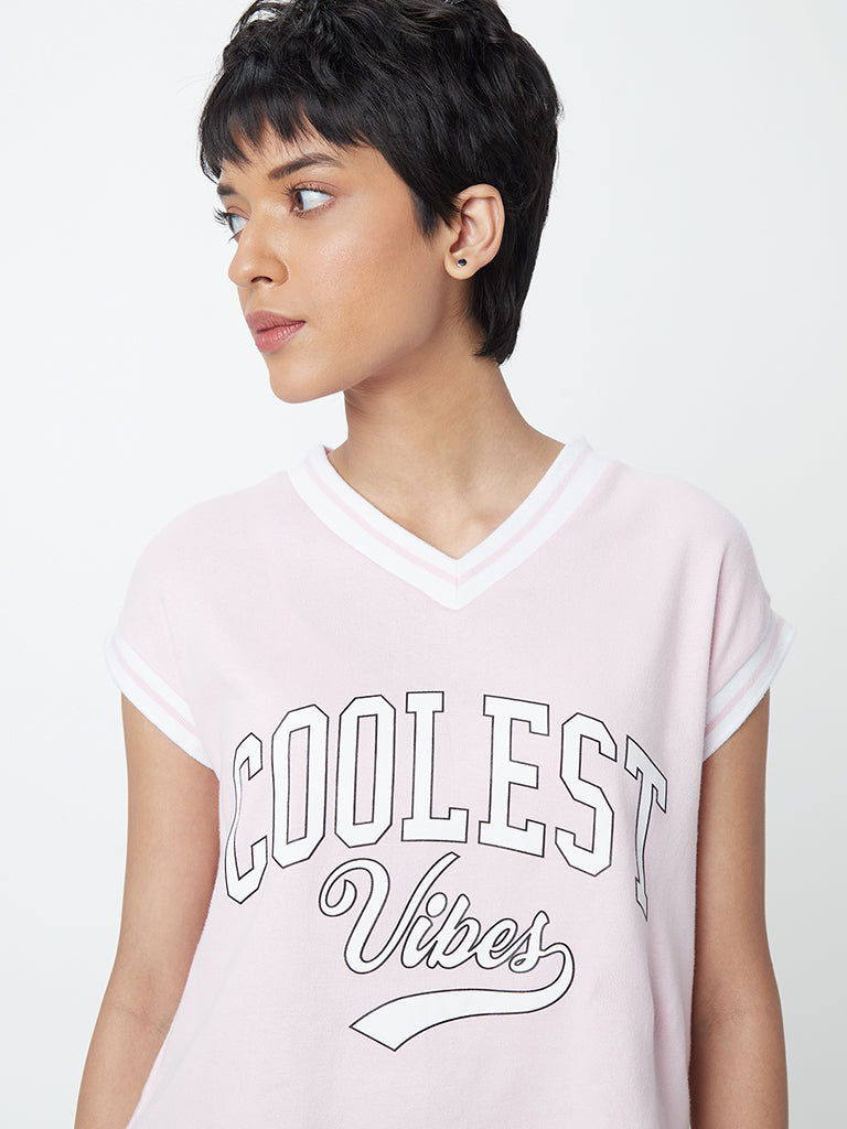 Studiofit Blush Pink Text Design TShirt