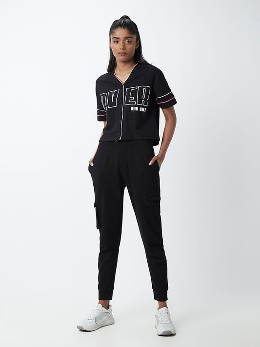 Studiofit Black Typographic T-Shirt