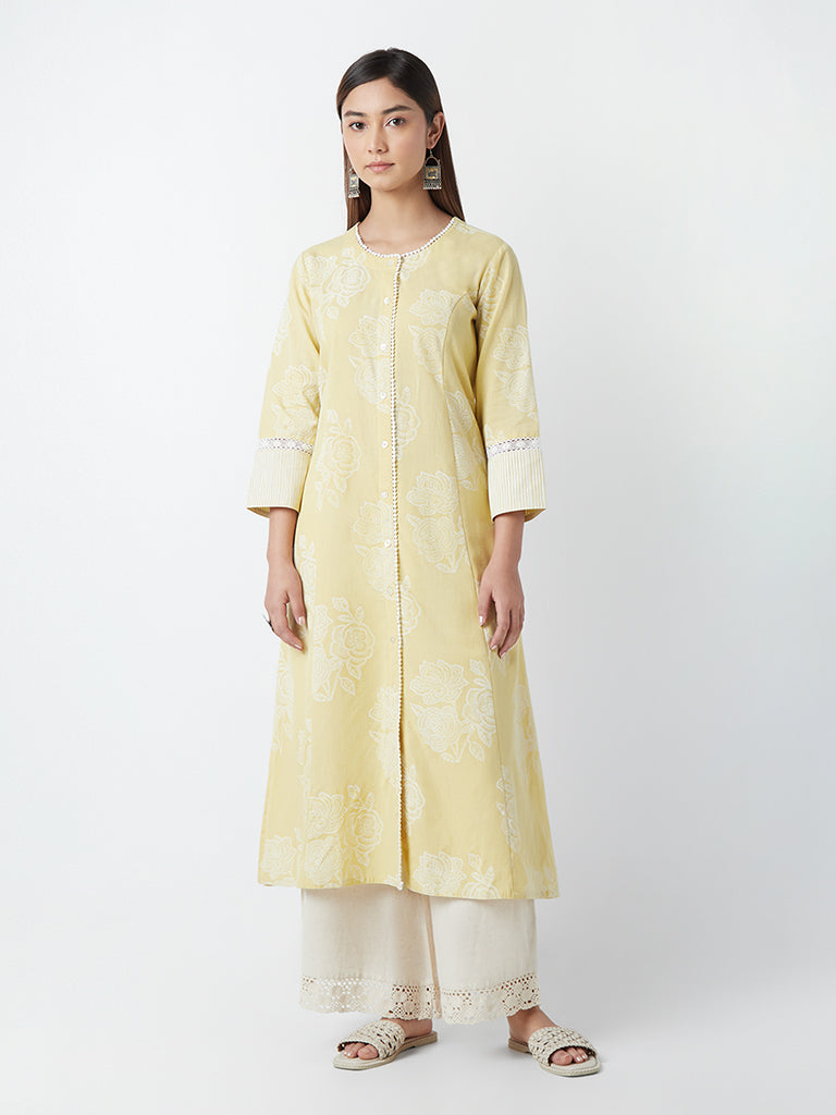 Buy Utsa by Westside Indigo Embroidered A-Line Kurta (XL) at Amazon.in