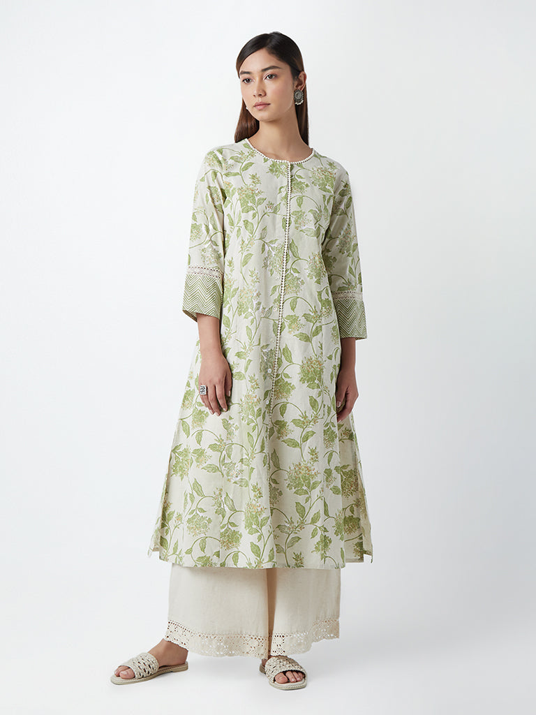 Utsa by Westside Printed Mustard Kurta
