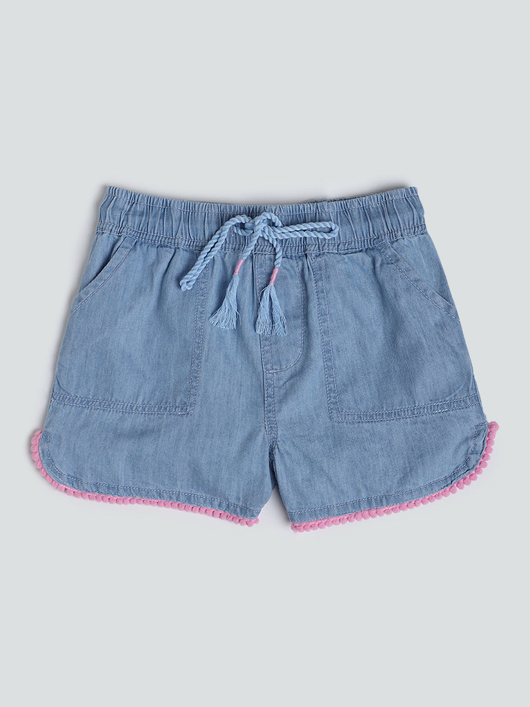 HOP Kids Plain Light Wash Shorts