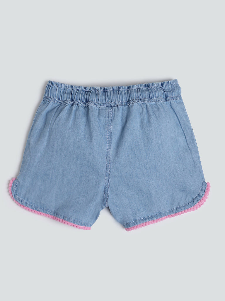 HOP Kids Plain Light Wash Shorts