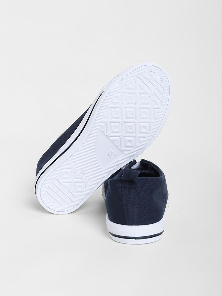 Yellow Navy-Colored Canvas Sneakers