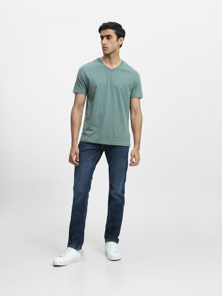 WES Casuals Sage Melange Slim-Fit T-Shirt