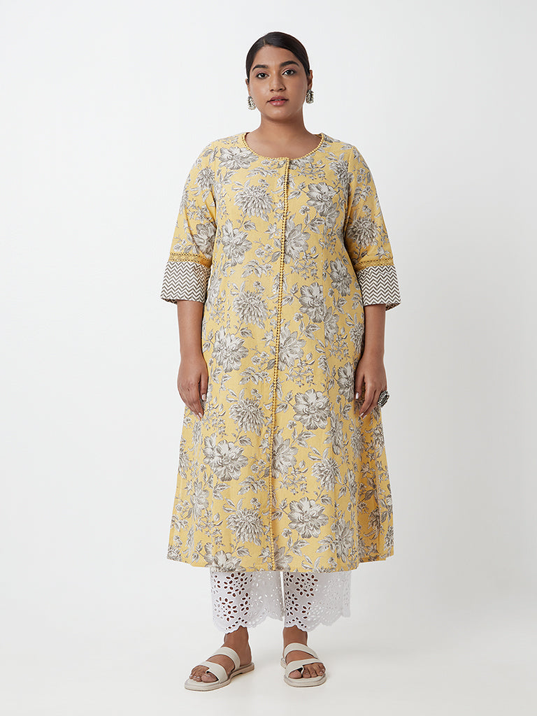 Buy Yellow Cotton Designer Kurti Online