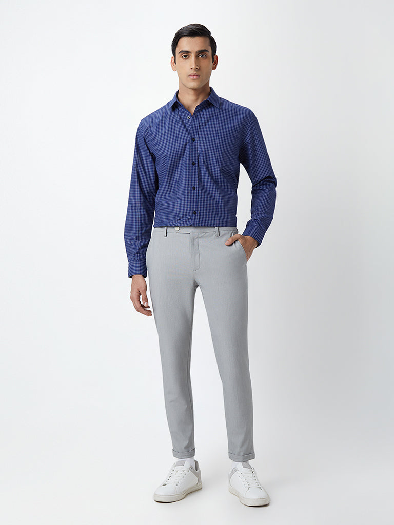 NAVY BLUE AND GRAY SHIRT AND PANT COMBO