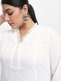 Diza Cut Work White Kurta