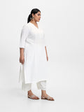 Diza Cut Work White Kurta