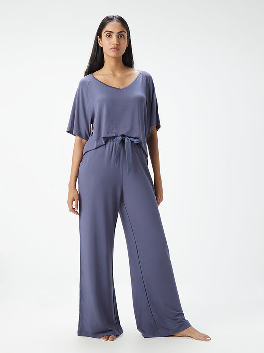 Wunderlove Blue Flared Supersoft Pyjamas