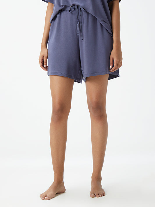 Wunderlove Blue Relaxed-Fit Supersoft Shorts
