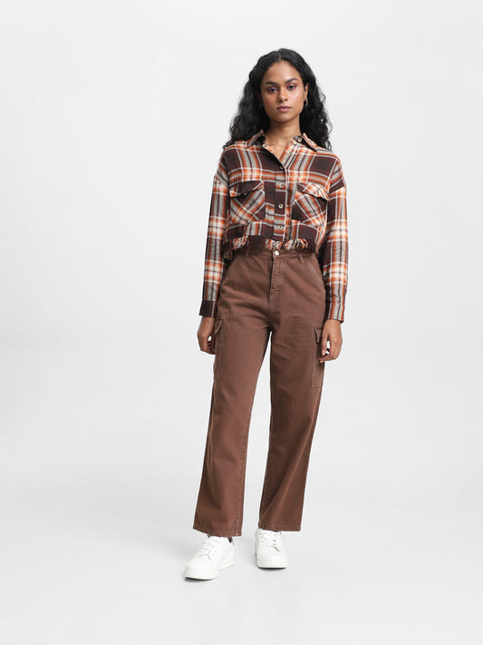 Nuon Checked Brown Blouse