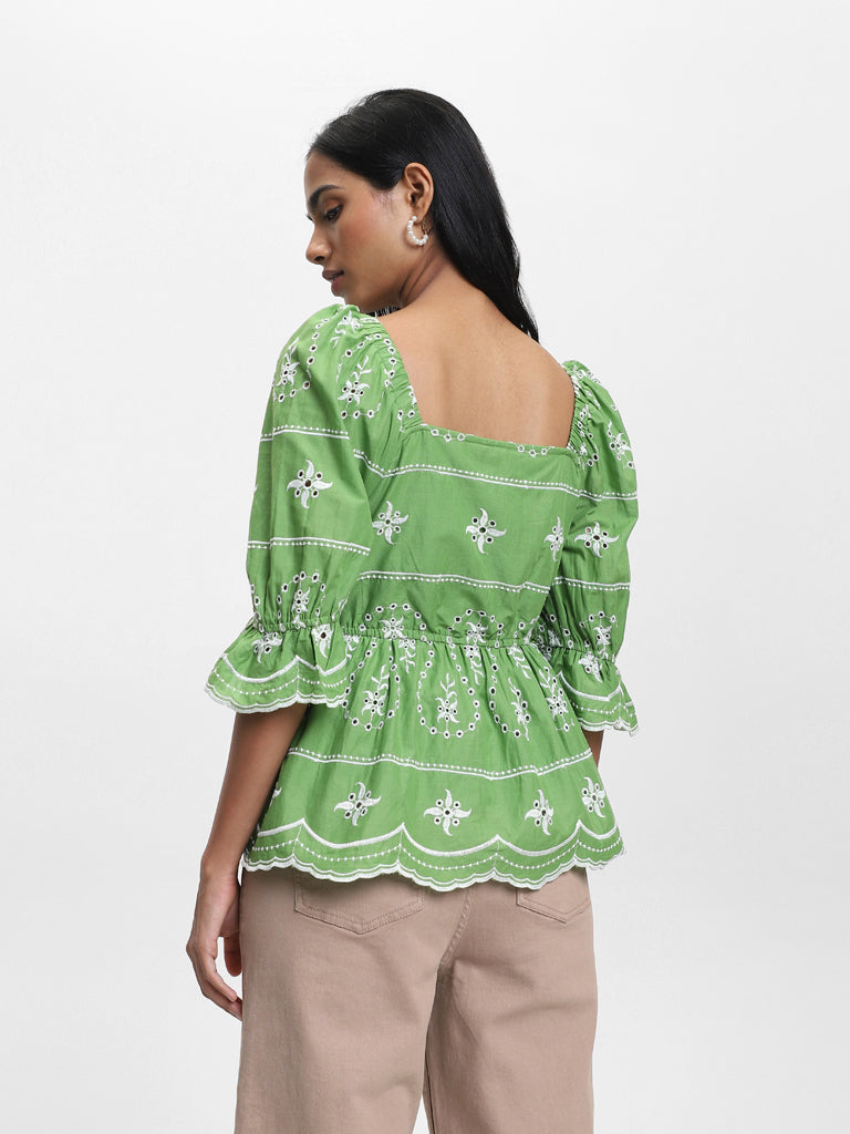 LOV Solid Green Blouse