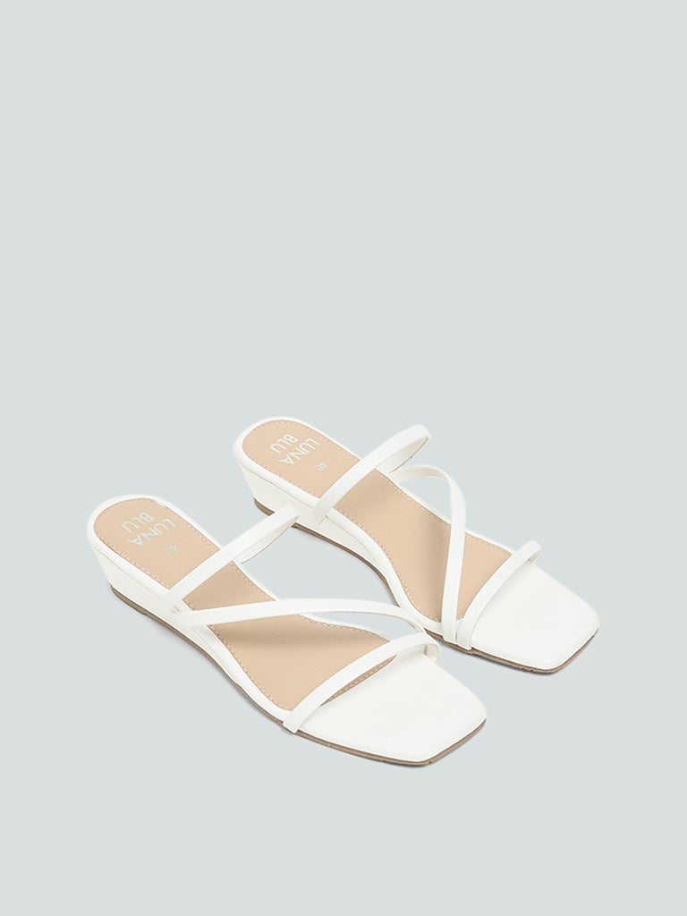 LUNA BLU White Wedge heel Sandals