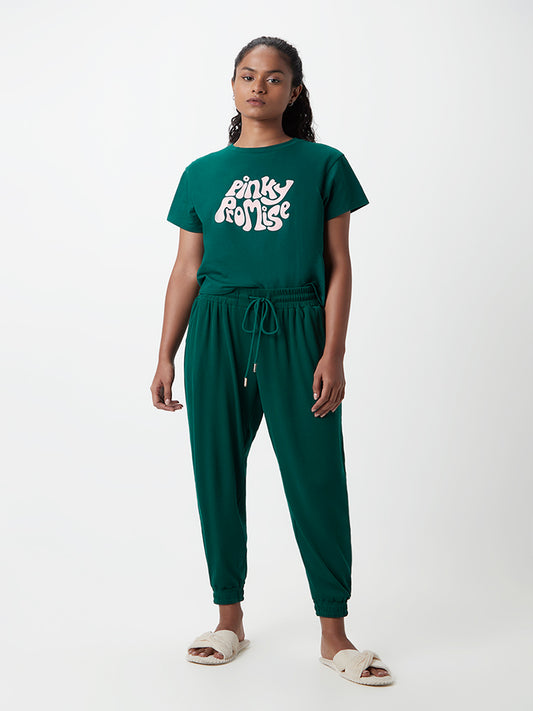 Superstar Emerald Green Ribbed Joggers