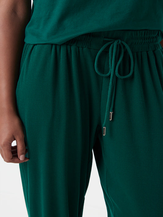 Superstar Emerald Green Ribbed Joggers