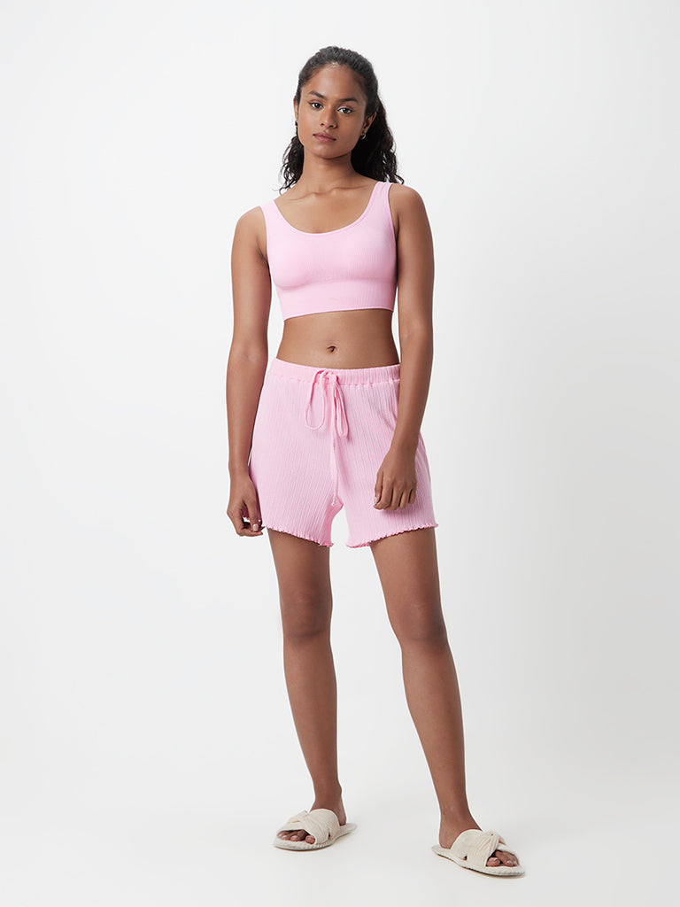Superstar Pink Self-Patterned Shorts