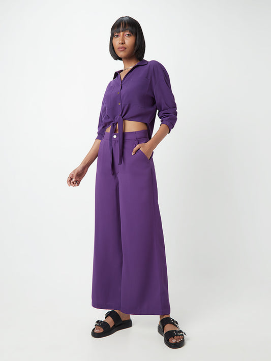 Nuon Violet Tie-Up Top