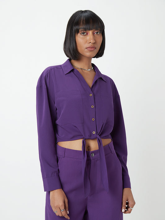 Nuon Violet Tie-Up Top