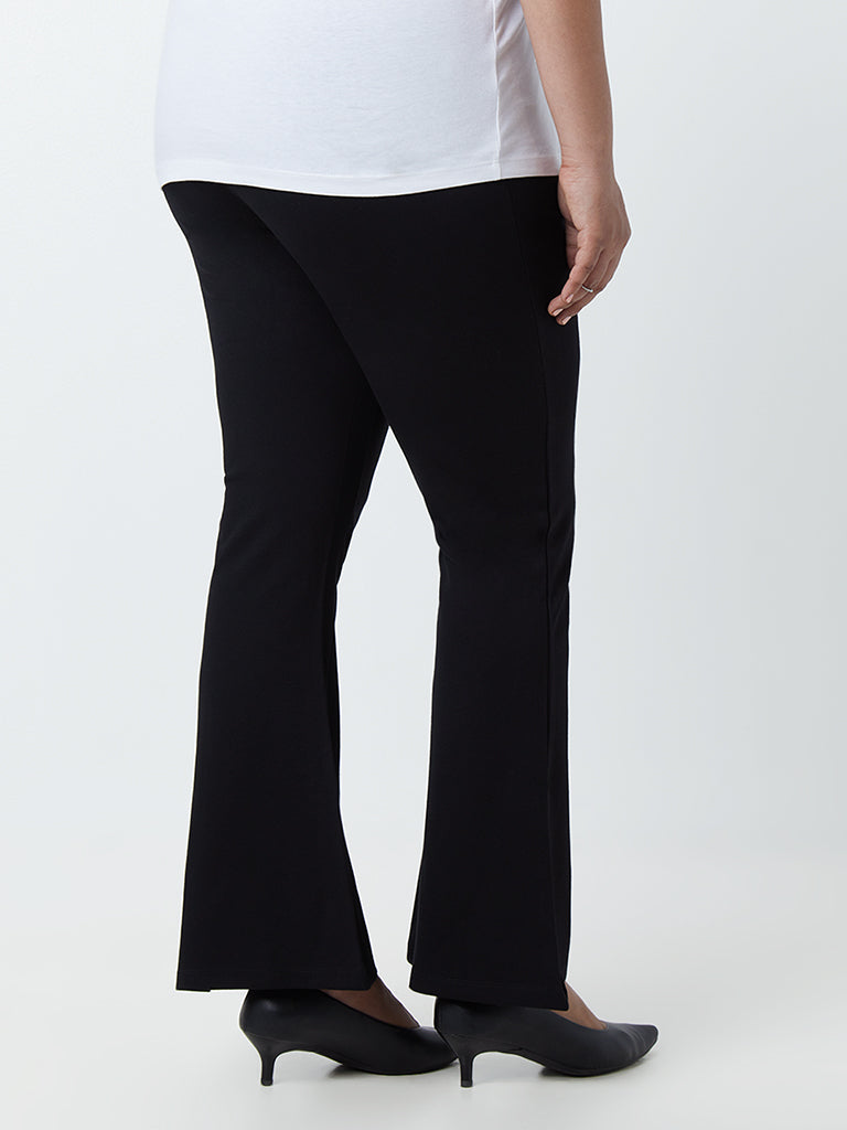 Gia Curves Black Bell-Bottom Pants