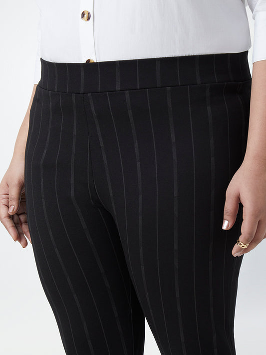 Gia Curves Black Striped Pants