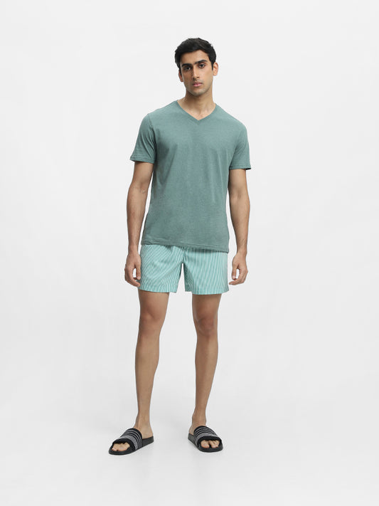 WES Lounge Teal Printed Men's Basic Boxers