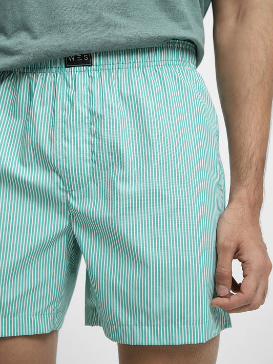 WES Lounge Teal Printed Men's Basic Boxers