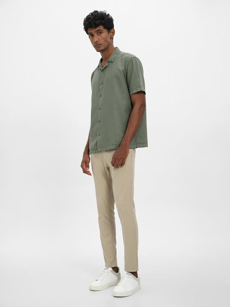 Nuon Solid Olive Shirt