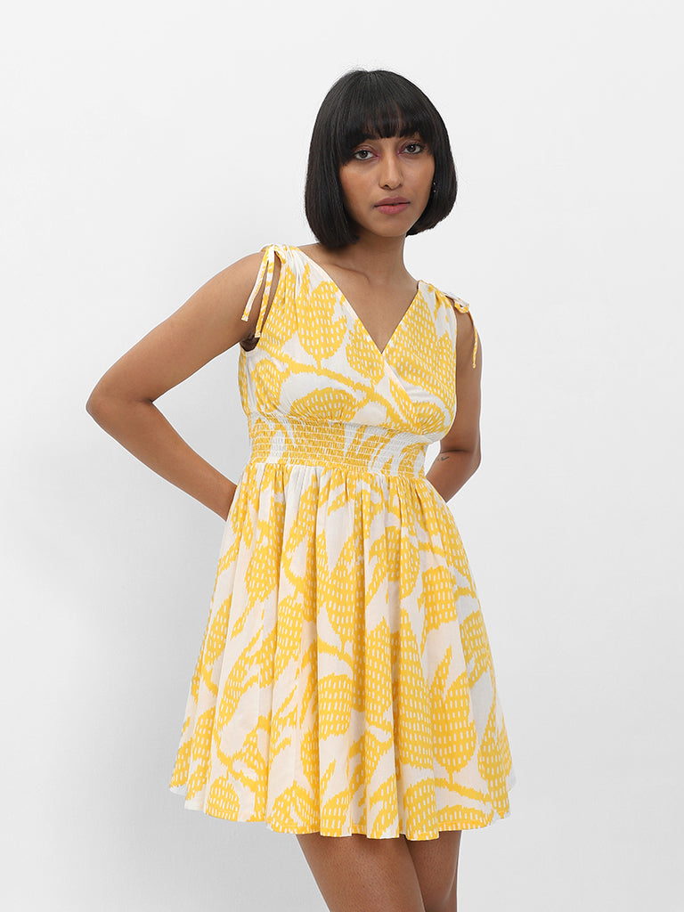 Bombay Paisley Printed Yellow Dress