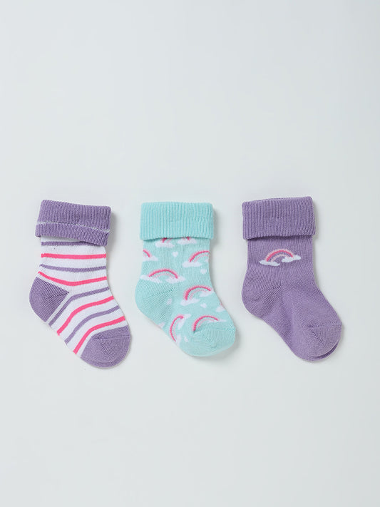 HOP Baby Aqua Rainbow Socks Pack - Pack of 3
