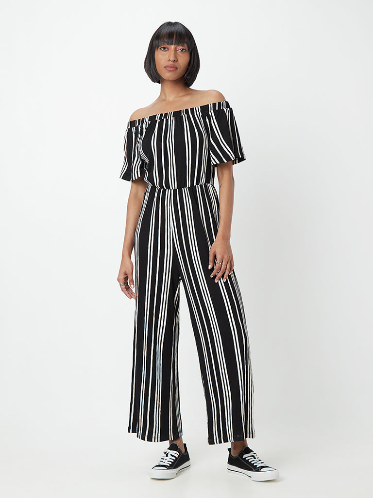 Top 71+ striped jumpsuit black and white super hot ceg.edu.vn
