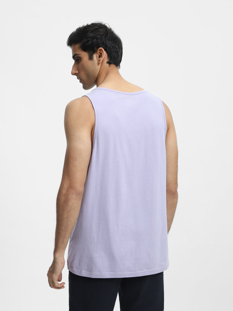 WES Lounge Lilac Cross Dyed Relaxed-Fit T-Shirt