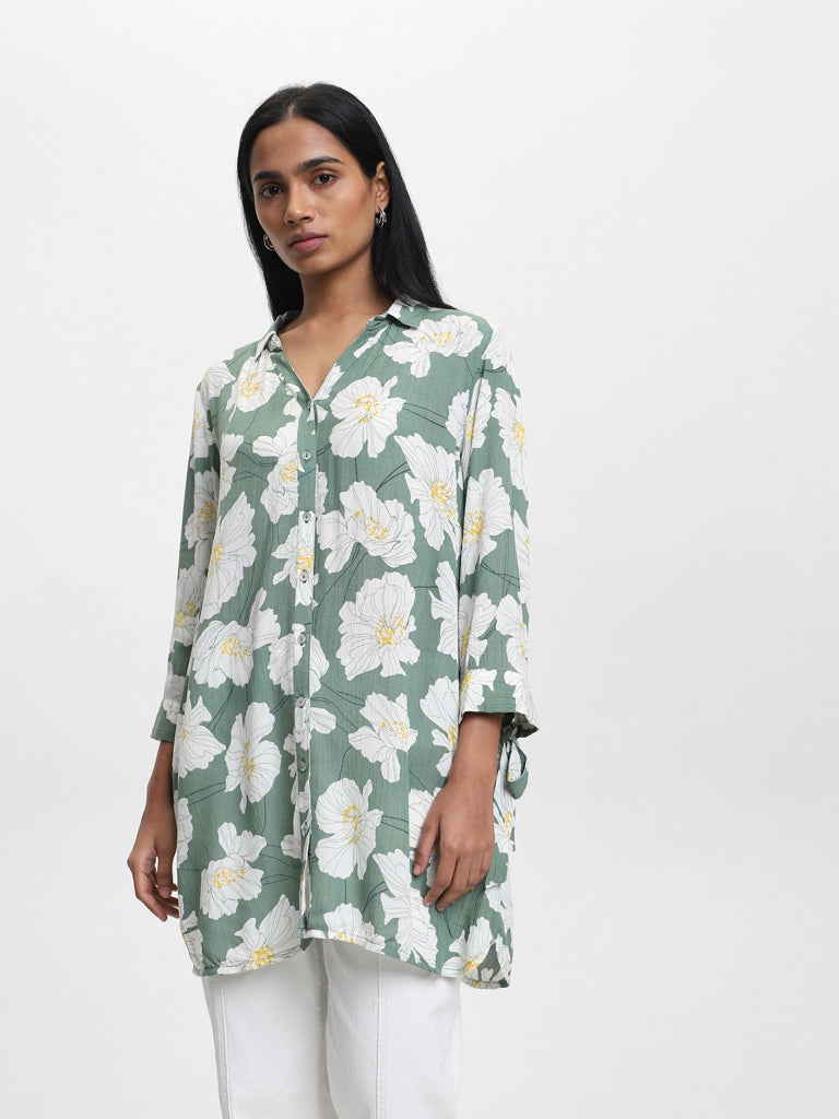 LOV Printed Sage Blouse