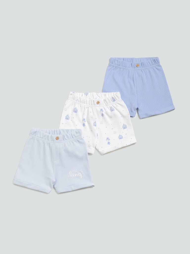 HOP Baby Blue Shorts - Pack of 3