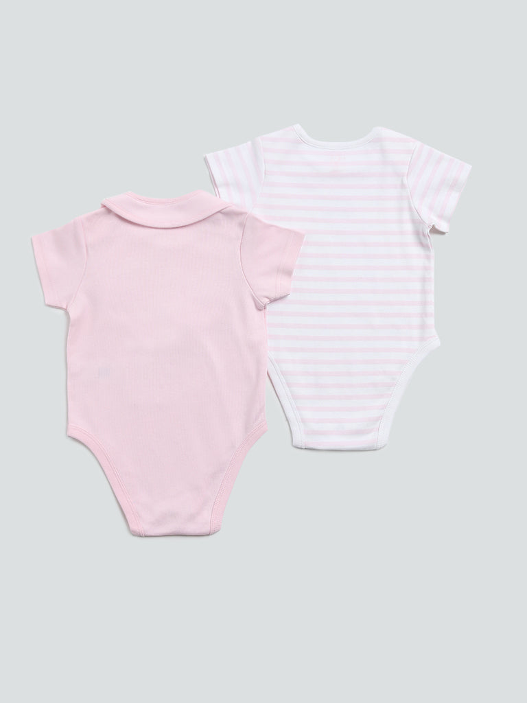 HOP Baby Pink Rompers - Pack of 2