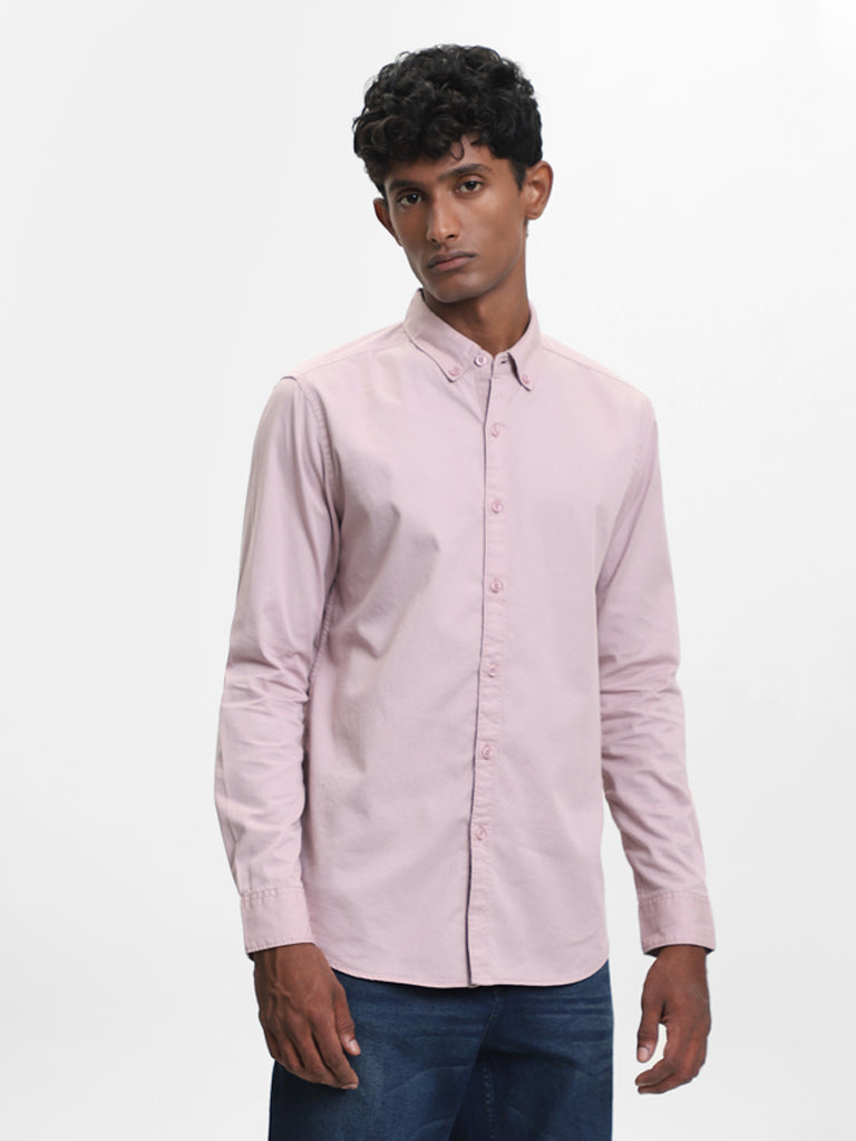 Nuon Solid Blush Pink Shirt