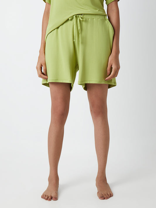 Wunderlove Lime Relaxed-Fit Supersoft Shorts