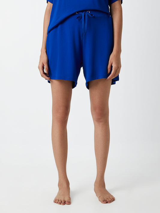 Wunderlove Blue Relaxed-Fit Super Soft Shorts