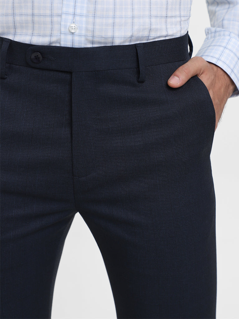 Arrow Tapered Fit Autoflex Waist Check Mens Formal Trouser Dark Blue  6HJTLO2CJKB in Chennai at best price by Upscale  Justdial