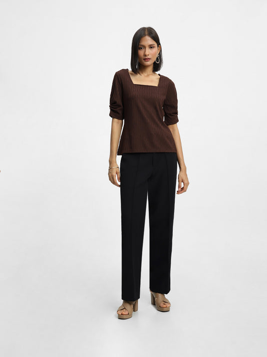 Wardrobe Stripes Dark Brown Top