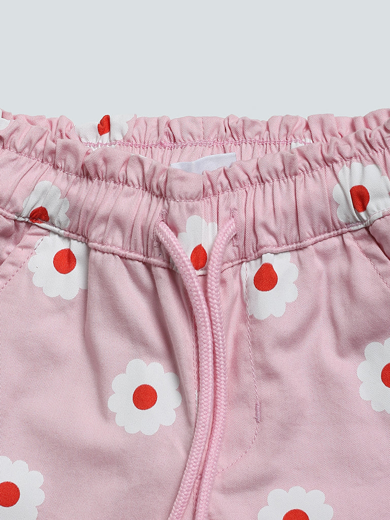 HOP Kids Printed Pink Shorts