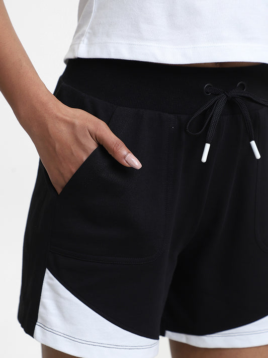 Studiofit Solid Black Shorts