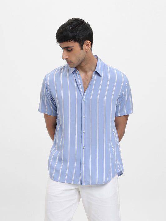Ascot Striped Blue Shirt