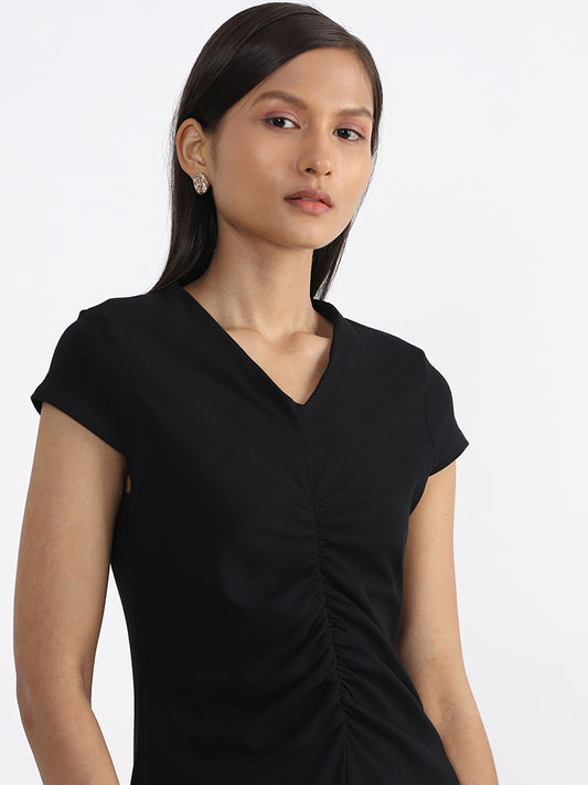 Wardrobe Solid Black Dress