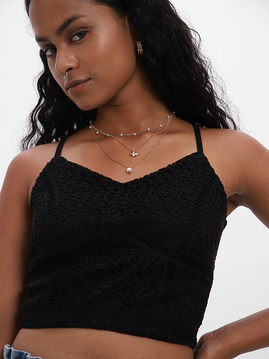 Nuon Plain Black Blouse