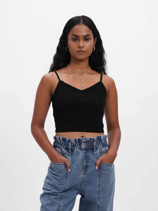 Nuon Plain Black Blouse