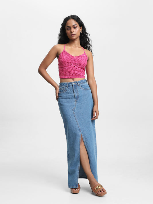 Nuon Solid Blue Skirt